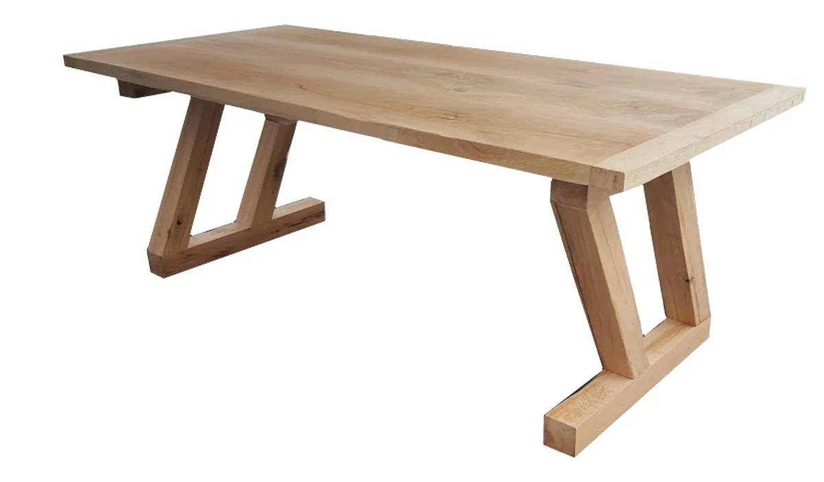 Luxury solid wood dining table - oak - 200 cm x 100 cm x H78 cm - heavy version