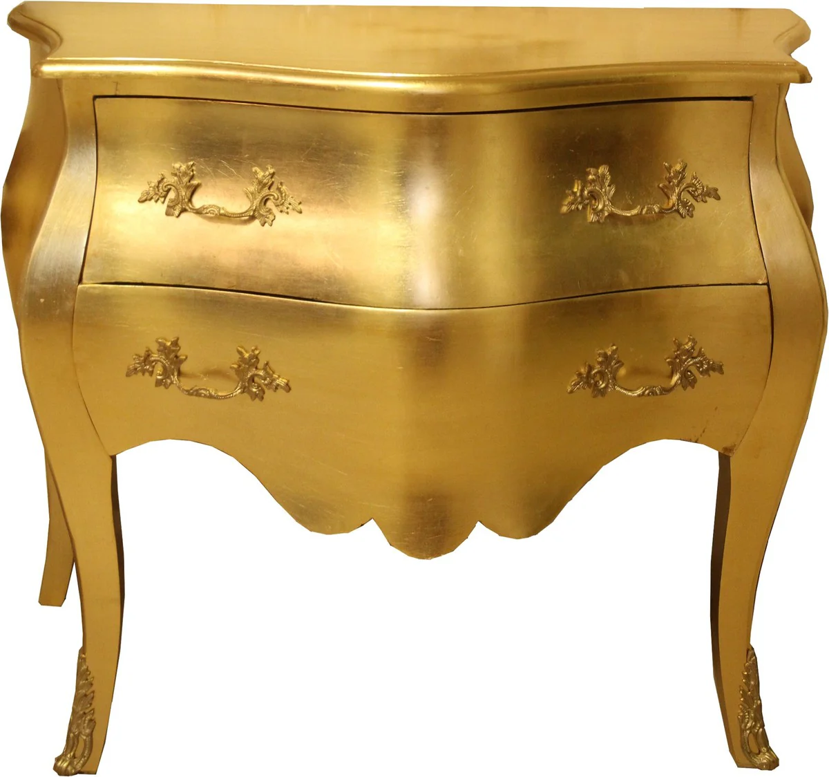 Baroque chest of drawers gold 100 cm with 2 drawers - antique style furniture living room