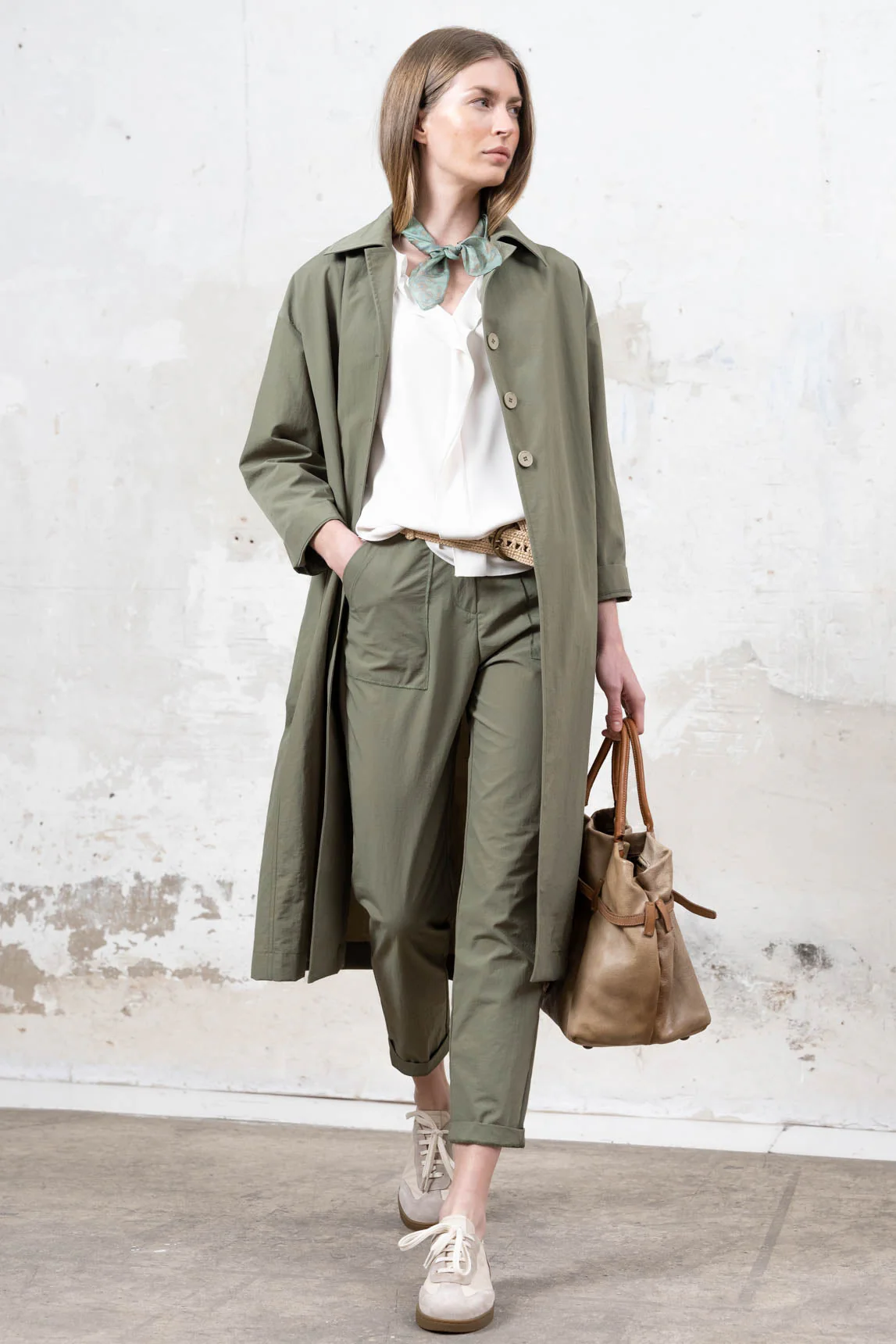 Rivera-Spanien Gabardina Elfenbeingrün