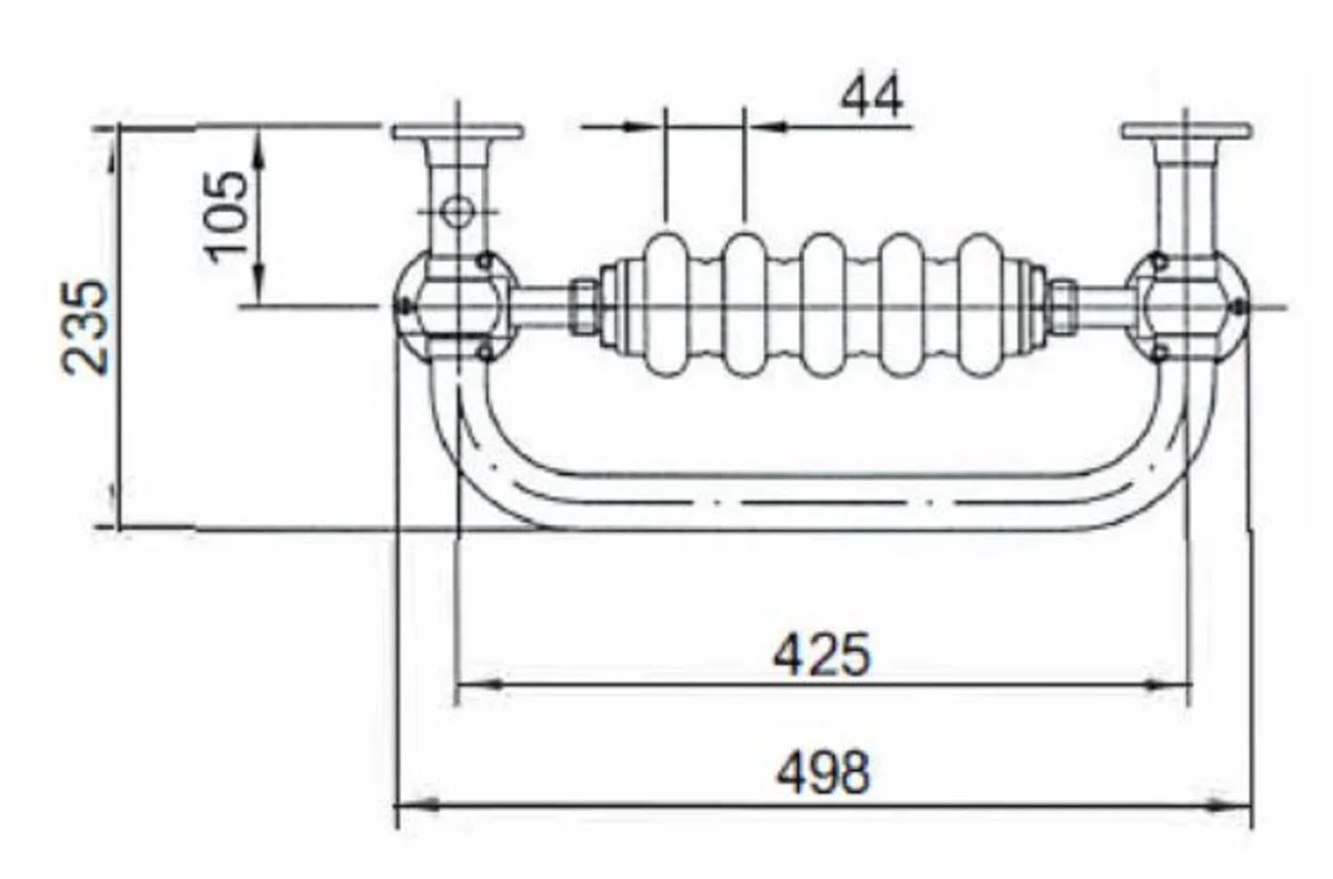 Luxury bathroom heater black / chrome 498 x H. 940 mm - towel radiator - vintage bathroom radiator towel holder
