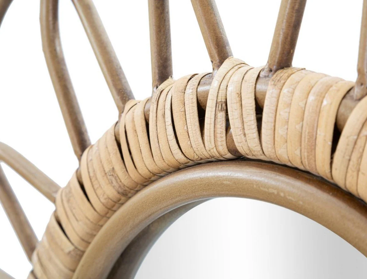 Luxury mirror natural color H. 80 cm - wall mirror with rattan weave