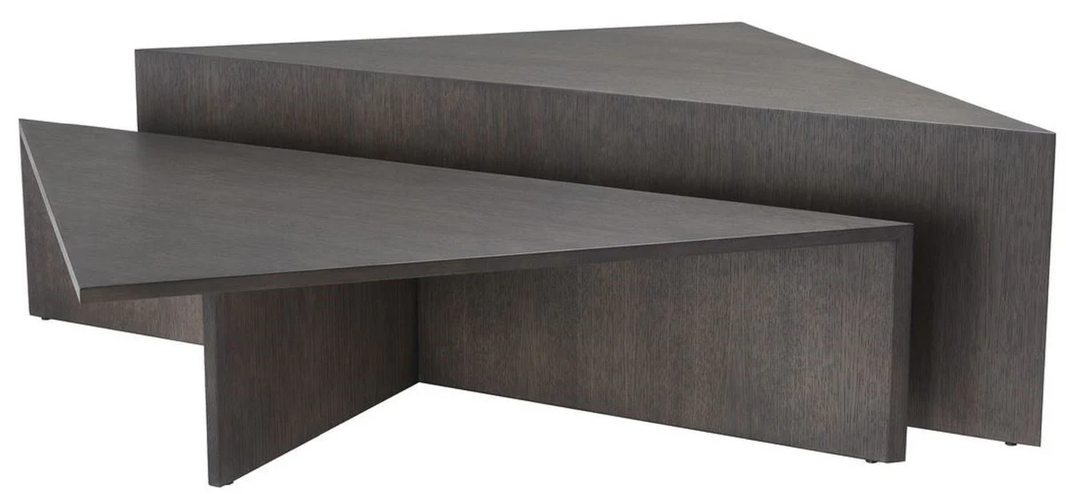 Luxury coffee table set mocha colors - 2 oak veneer living room tables - living room furniture - luxury quality