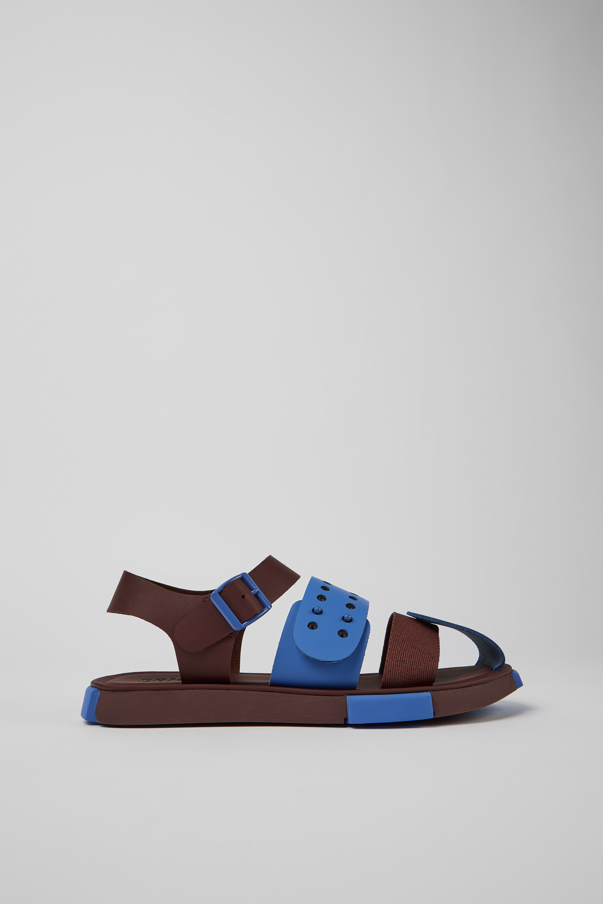Set - Blau und Burgunder Leder Sandalen für Herren