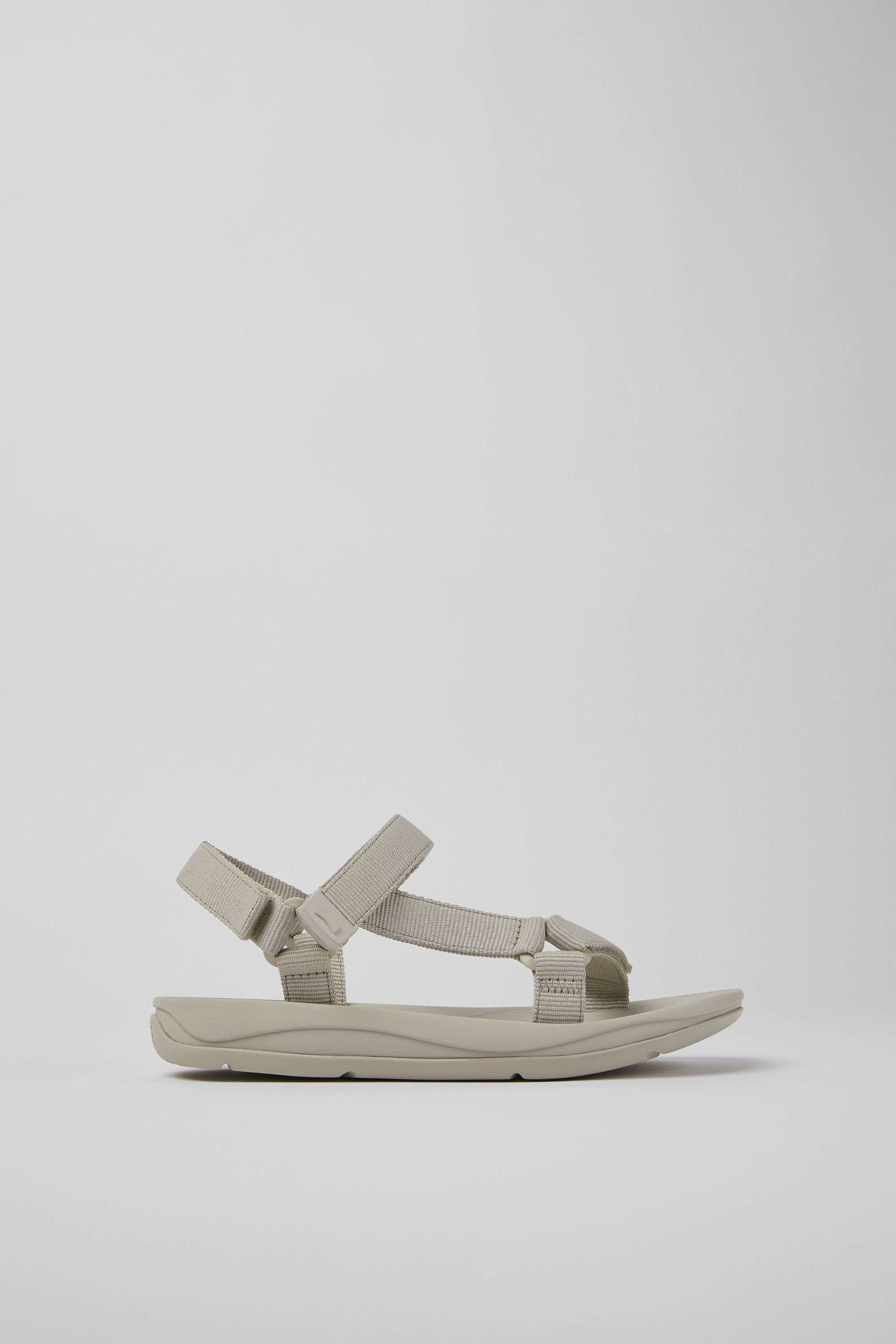 Match - Graue textile Sandalen für Damen