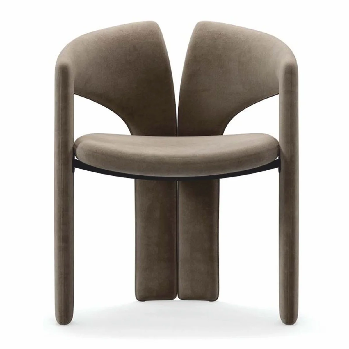 Luxus Esszimmer Stuhl mit Armlehnen Braun H. 76 cm - Esszimmer Möbel