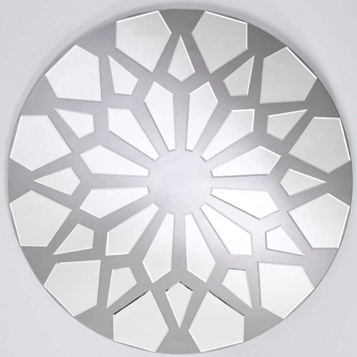 Designer wall mirror gray Ø 100 cm - modern design mirror - cloakroom mirror - living room mirror - luxury collection