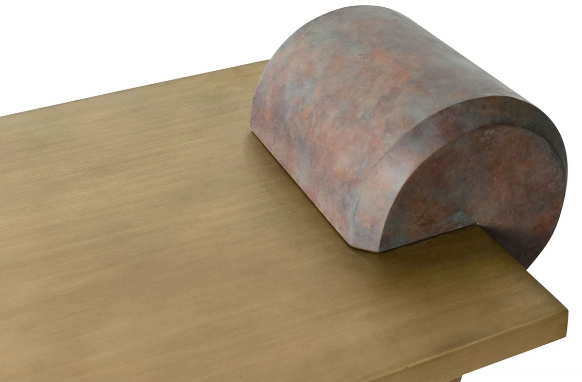 Designer coffee table brass / antique copper 115 x 60 x H. 53 cm - living room table made of fiberglass reinforced concrete - luxury quality