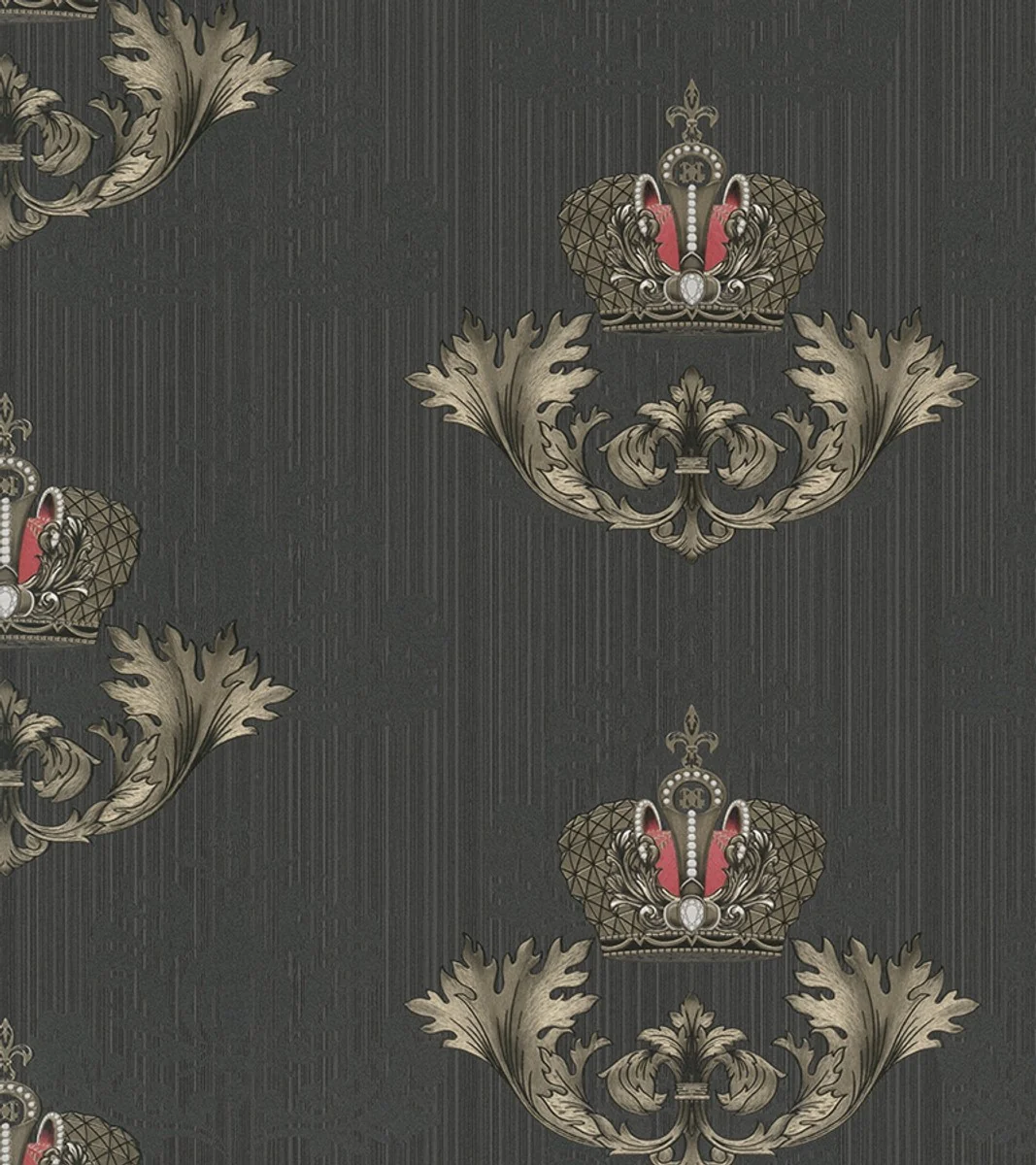 Harald Glööckler Imperial Baroque wallpaper 54854 black with gold crown