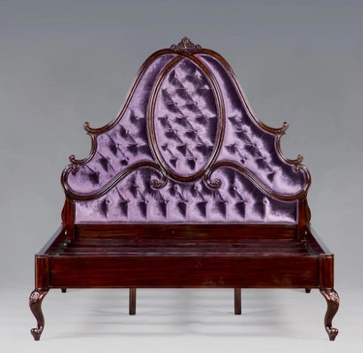 Luxury Baroque Bed Mahogany Purple- Louis XV French Luxury Bed