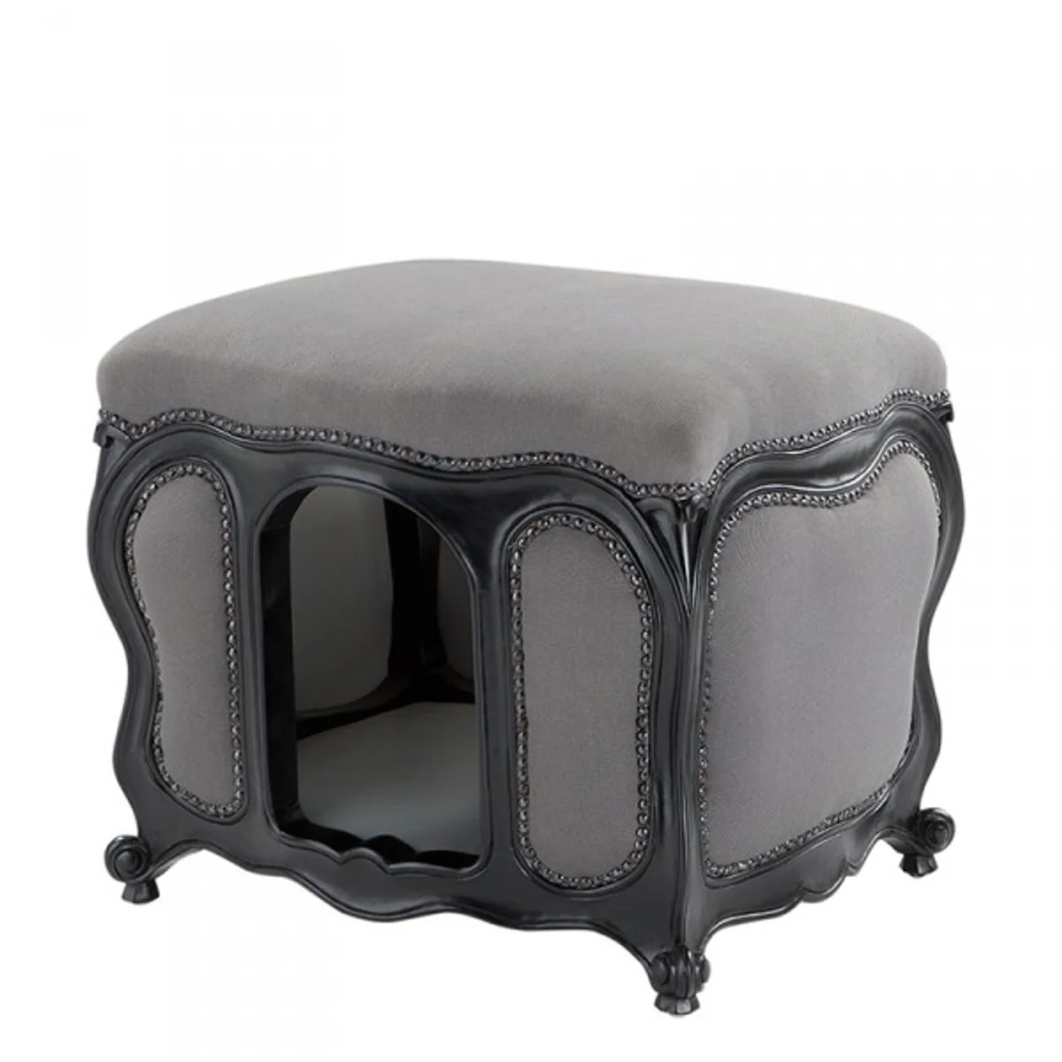 Baroque Dog & Cat House Luxury Grey/Black
