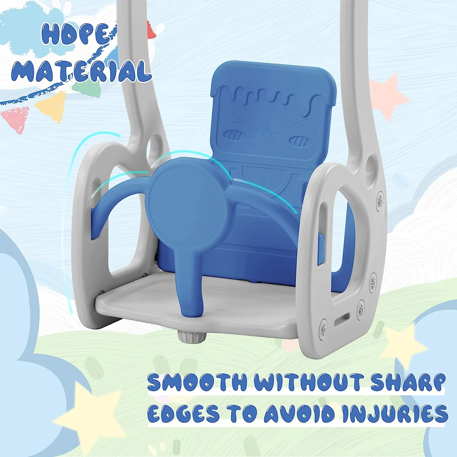 Merax 4-in-1-Rutsche für Kleinkinder, Indoor-Rutsche und Schaukel-Set für Kinder, freistehende Outdoor-Rutsche mit Basketballkorb (grüne Schaukelrutsche)