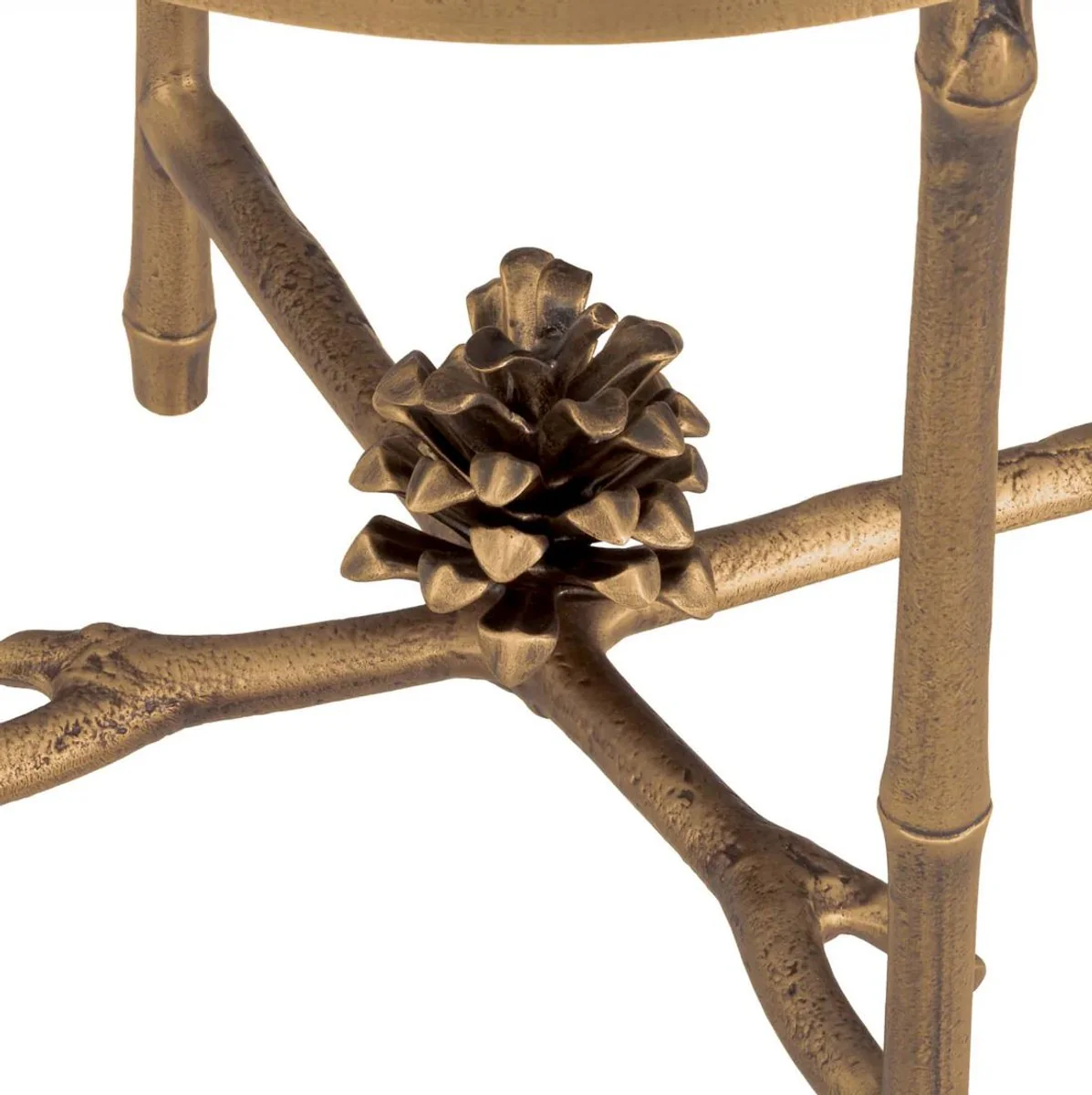 Luxury side table vintage brass / white Ø 43 x H. 45.5 cm - Round brass table with marble top - Living room furniture - Luxury furniture - Living room furnishings - Luxury quality