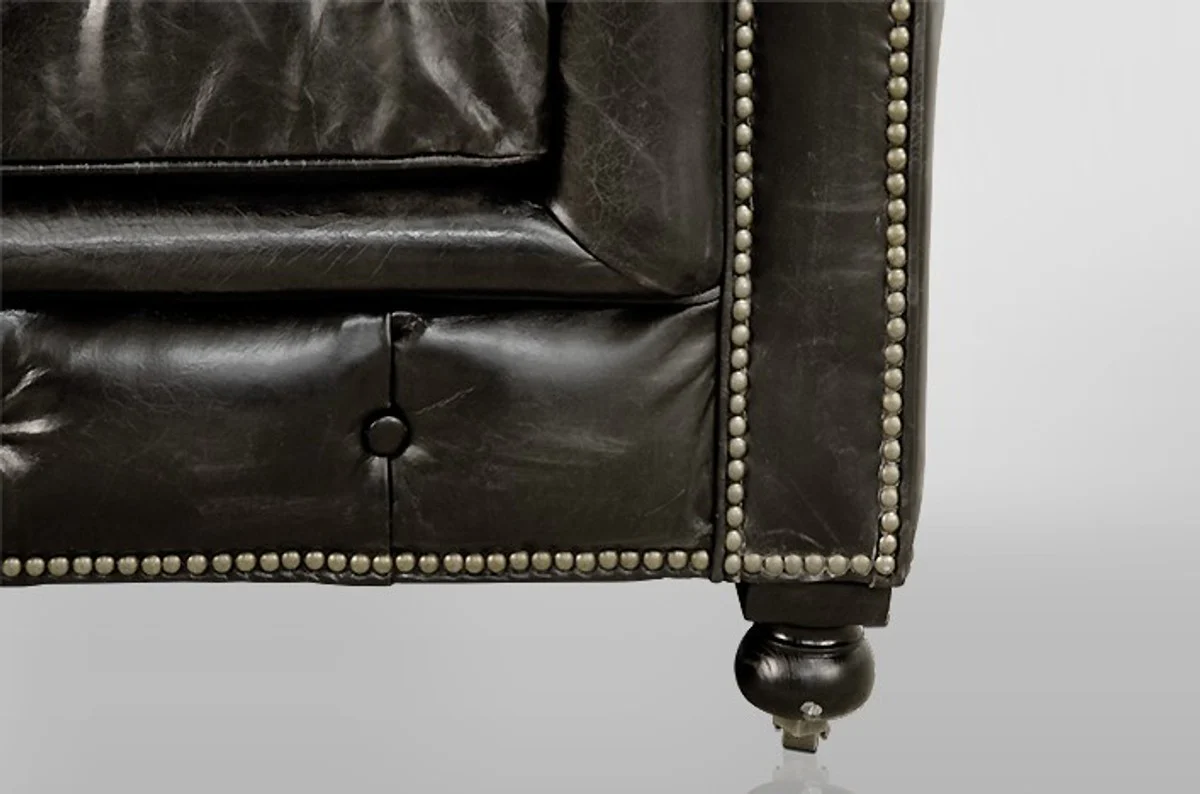 Chesterfield Luxury Real Leather Armchair Vintage Leather by Ebony - Club Armchair