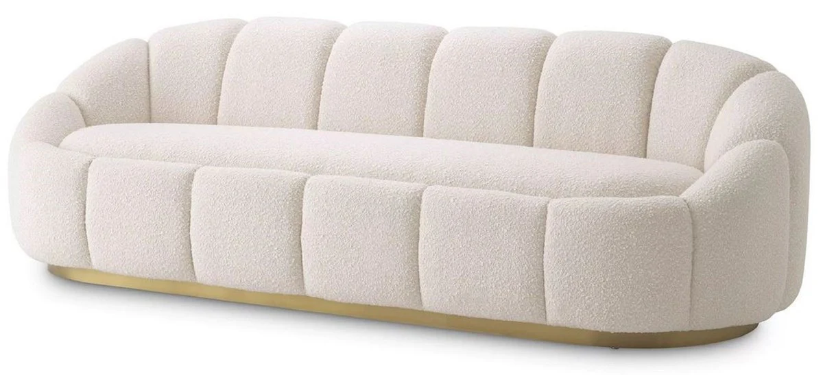 Luxury sofa cream / brass 230 x 80 x H. 71 cm - Living room & hotel sofa - Living room & hotel furniture - Luxury collection