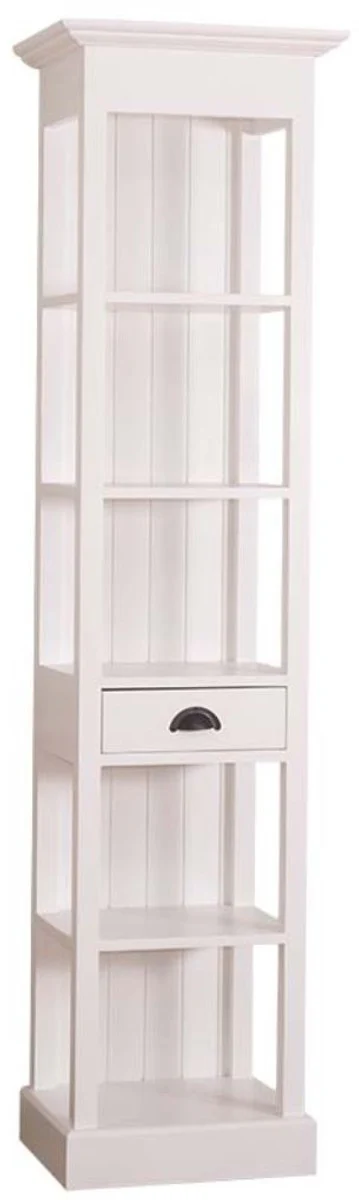 Country house style shelf cabinet with drawer white 50 x 39 x H. 197 cm - country house style furniture
