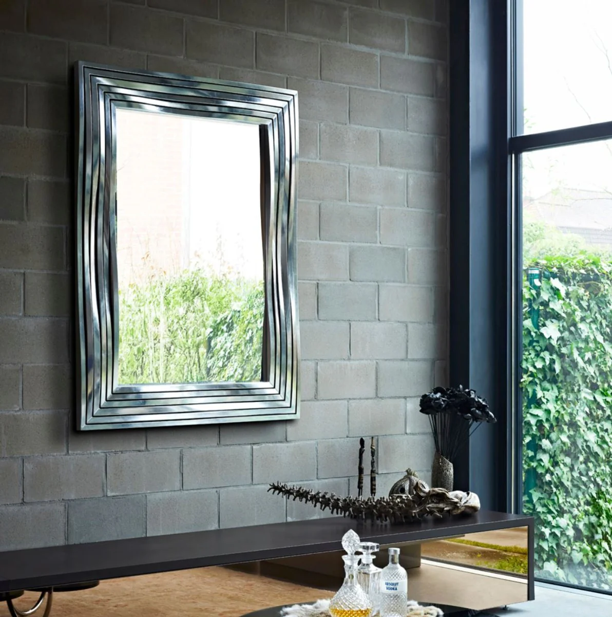 Luxury wall mirror silver 118 x H. 158 cm - living room accessories