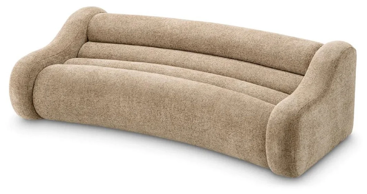 Luxury sofa sand color 230 x 120 x H. 71 cm - Curved living room sofa - Living room furniture - Luxury furniture - Living room furnishings - Luxury furnishings - Luxury quality