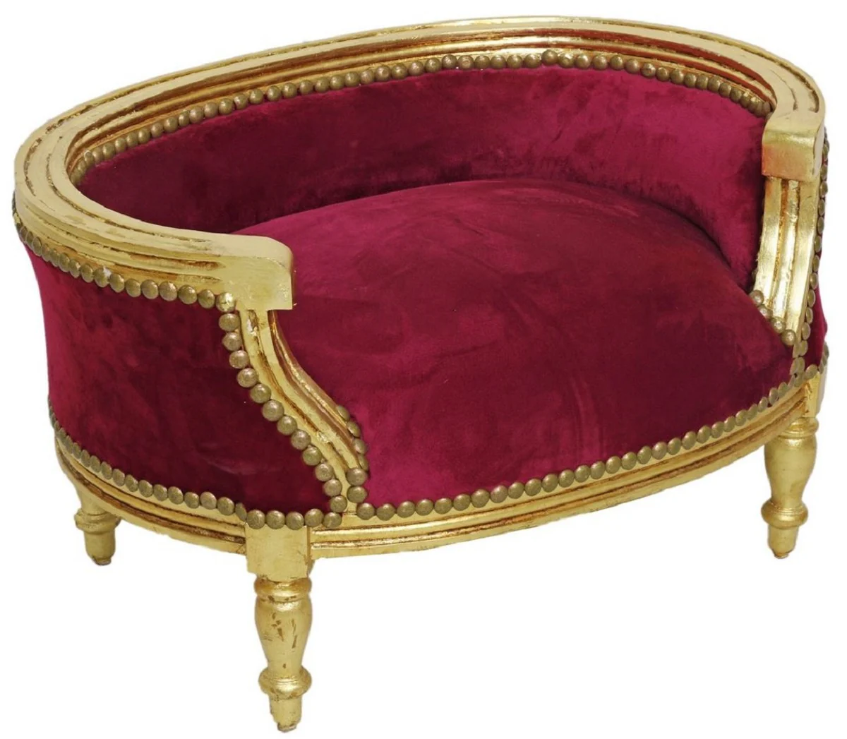 Baroque dog bed & cat bed burgundy red / antique gold - handmade dog & cat sofa in baroque style - baroque dog & cat furniture - baroque animal furniture