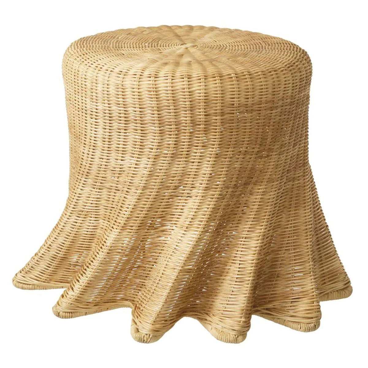 Luxury rattan side table natural color H. 46 cm - luxury furniture
