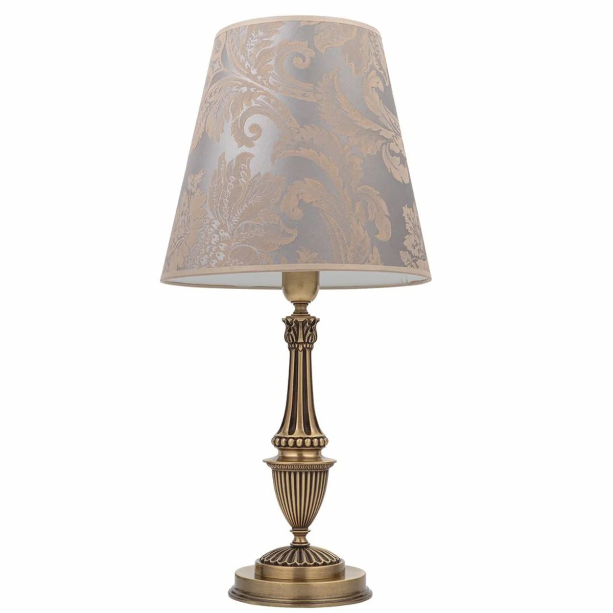 Luxury baroque table lamp brass with patina / silver / brown H. 64 cm