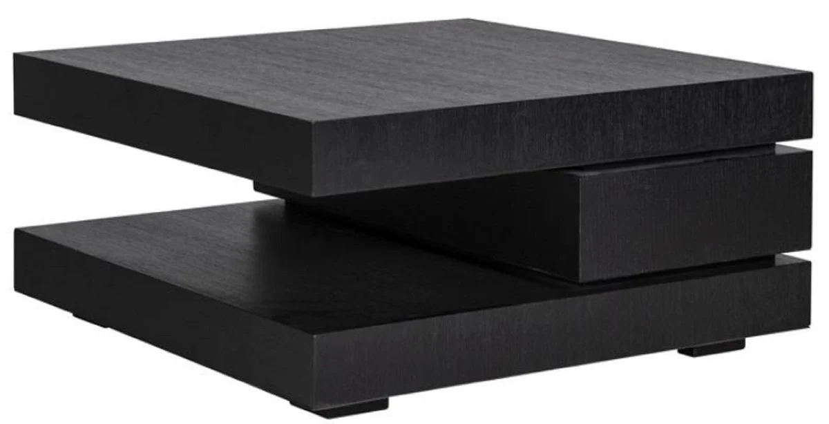 Luxury coffee table black 90 x 90 x H. 42 cm - Square solid wood living room table - Living room furniture - Luxury furniture - Luxury furnishings