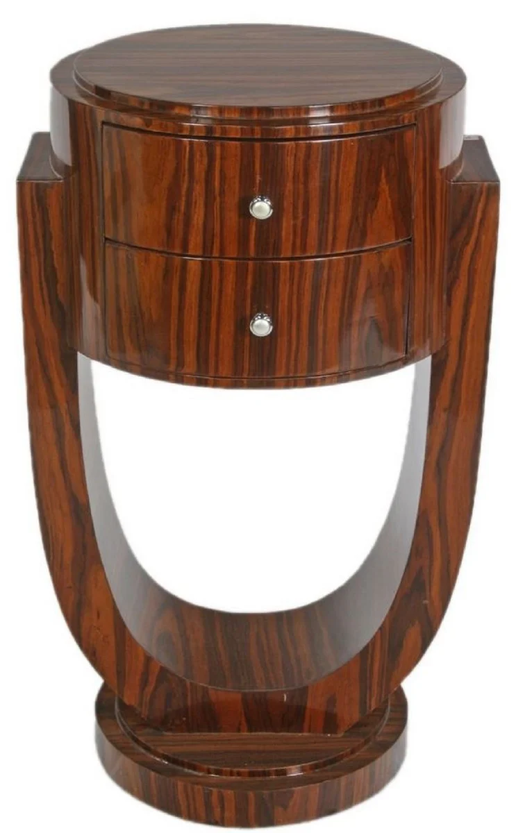 Art Deco side table set brown 45 x 40 x H. 75 cm - mahogany side tables with 2 drawers - luxury quality