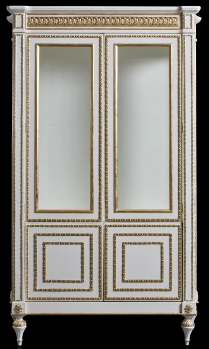 Luxury baroque display cabinet white / gold - magnificent solid wood display cabinet with 4 doors - luxury furniture in baroque style - baroque furniture - noble & magnificent