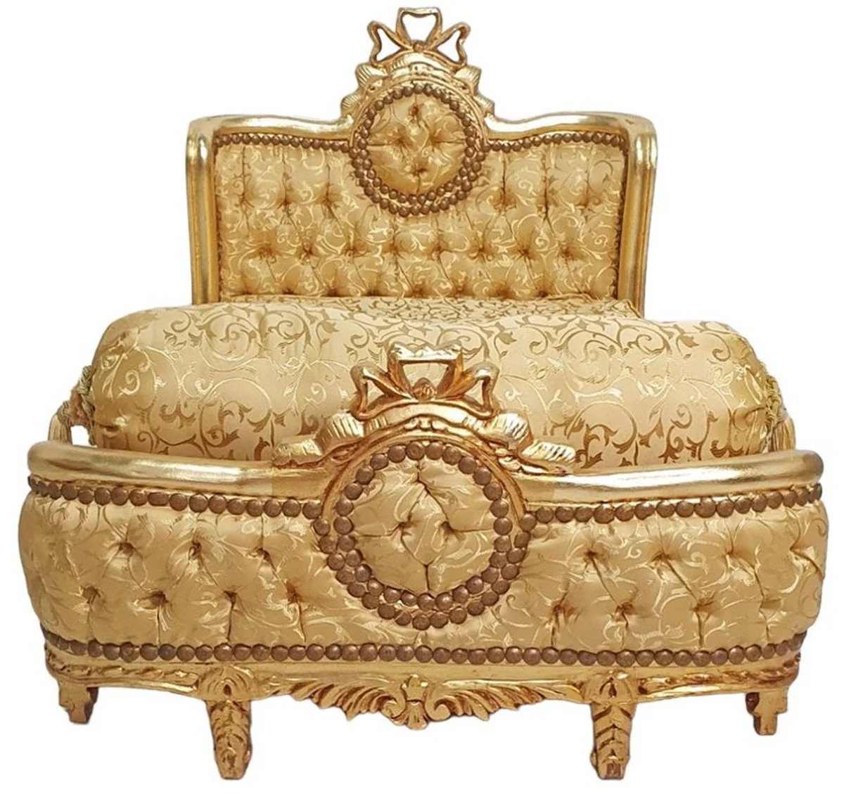 Baroque Dog Bed Gold Pattern / Antique Gold - Handmade Antique Style Dog Bed - Magnificent Dog Furniture in Baroque Style - Antique Style Animal Furniture - Baroque Animal Furniture