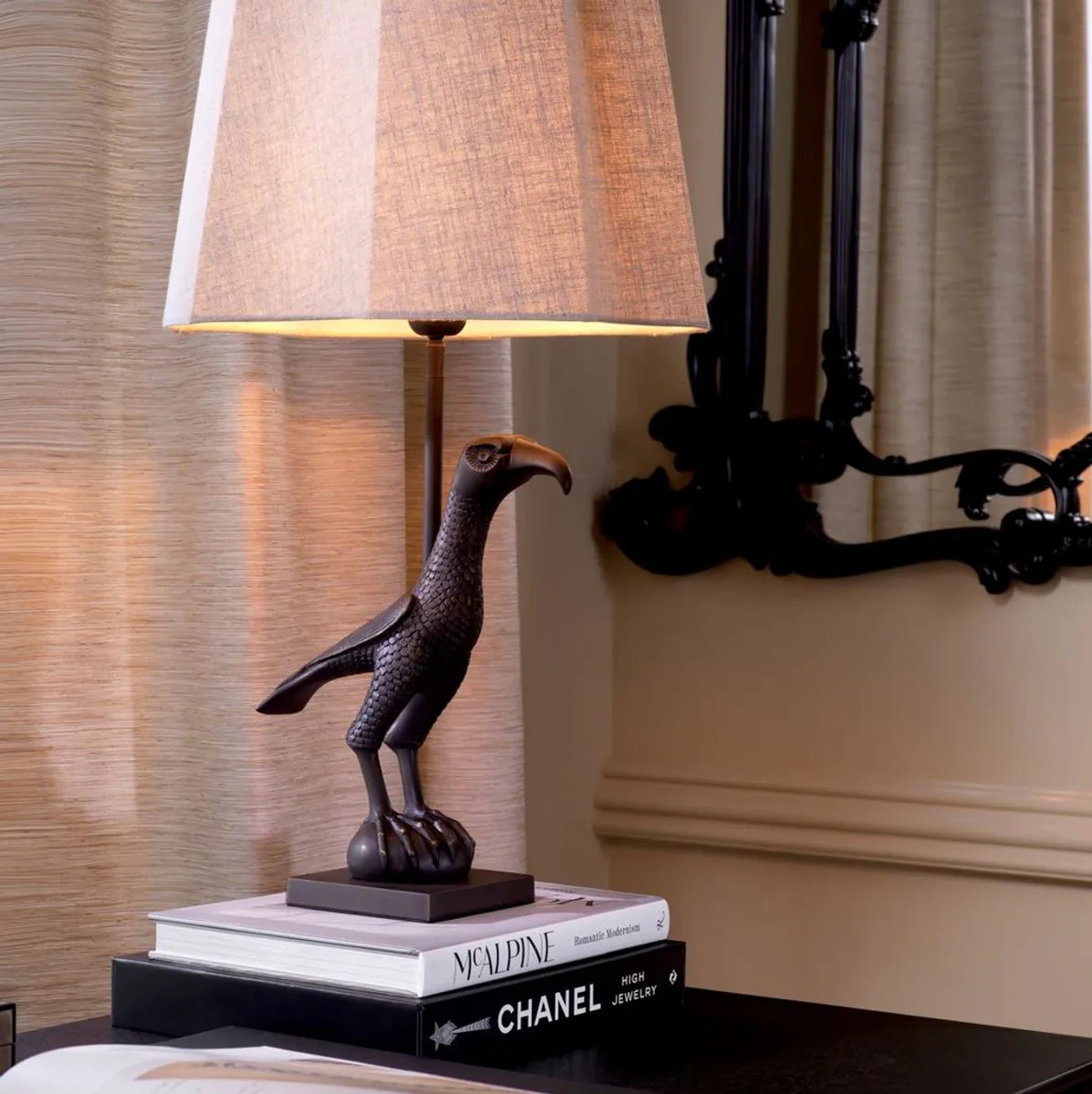 Luxus Barock Mahagoni Spiegel Schwarz - Prunkvoller Barockstil Wandspiegel aus handgeschnitztem Mahagoni Holz - Luxus Möbel im Barockstil - Prunkvolle Barock Möbel - Edel & Prunkvoll