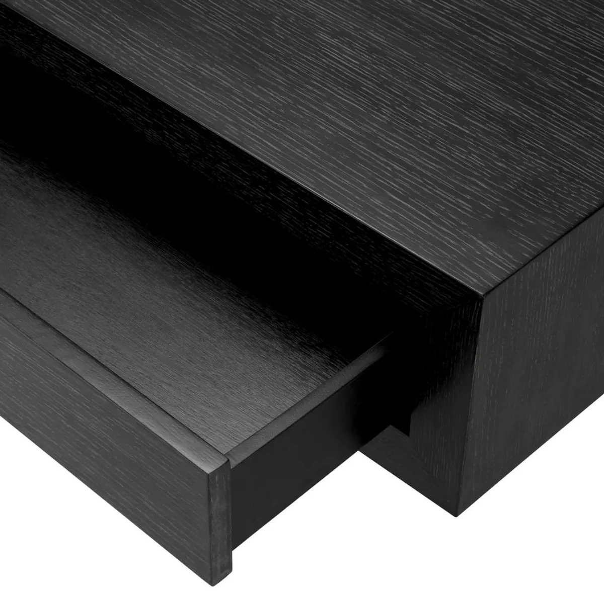 Luxury coffee table with 4 drawers black gray 140 cm