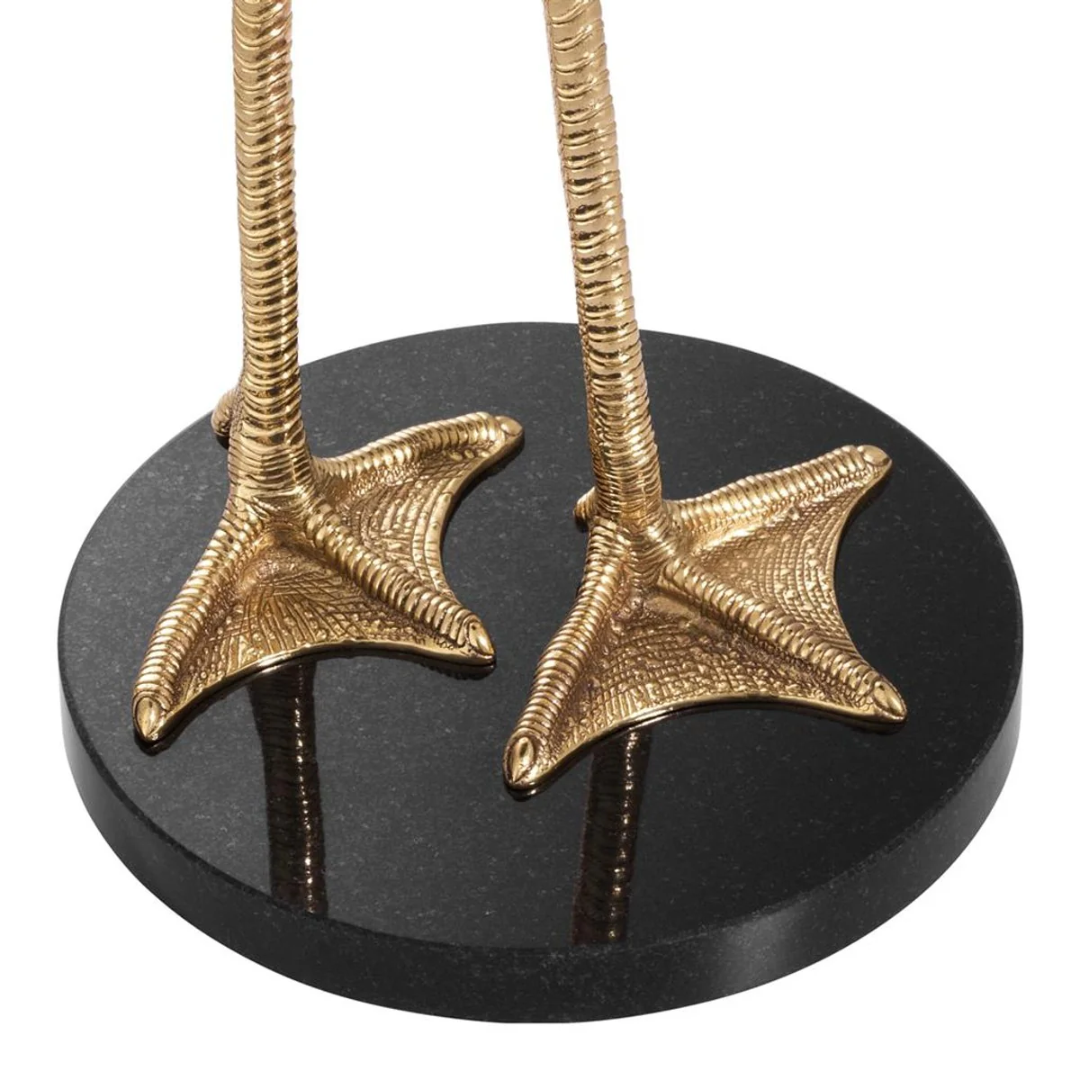 Luxury living room side table in gold brass with black marble top 41 x H. 62 cm - Limited Edition