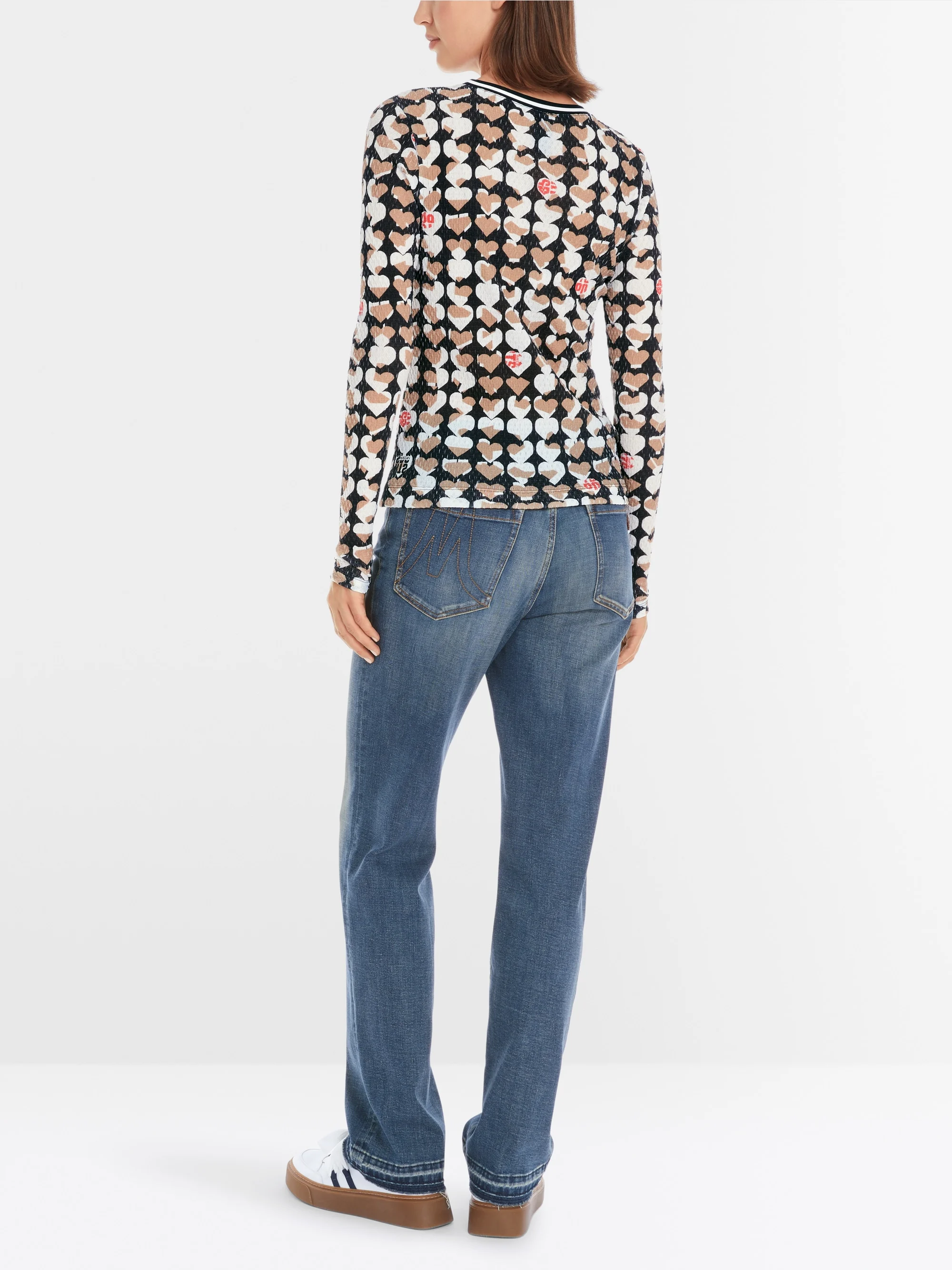 Marc-Cain Langarmshirt mit Crinkle-Print