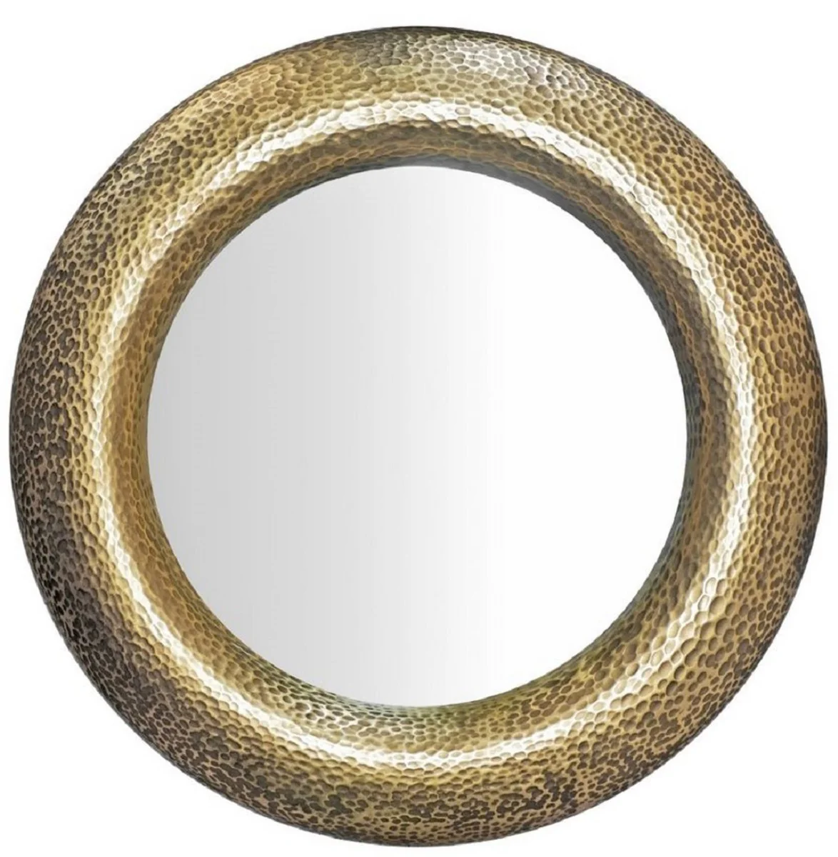 Luxury mirror gold Ø 120 cm - Round fiberglass wall mirror - Living room mirror - Cloakroom mirror - Luxury collection