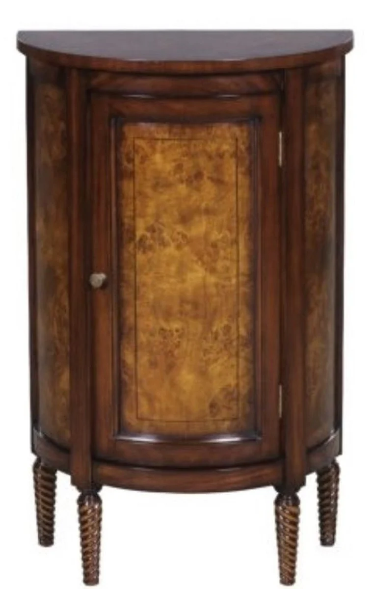 Luxury Art Nouveau chest of drawers light brown / brown 51 x 28 x H. 82 cm - Small semi-circular cabinet with door
