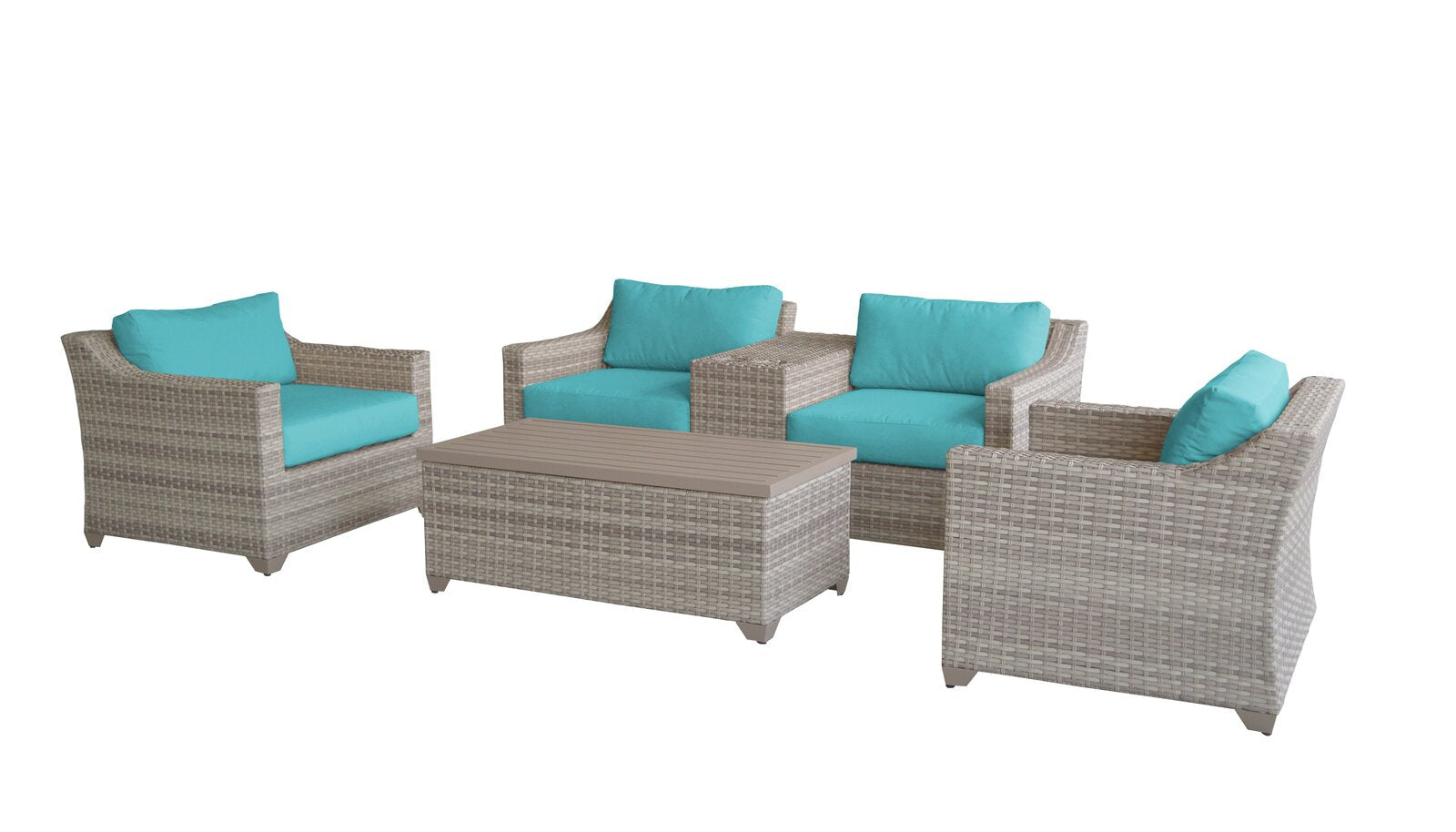 Falmouth Wicker/Rattan 4 - Person Sitzgruppe mit Kissen