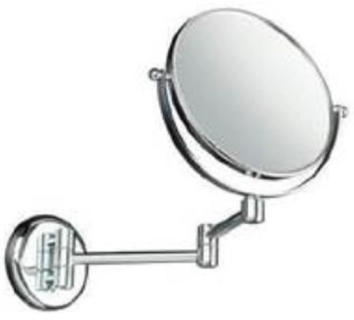 Luxury cosmetic mirror silver Ø 18 x 40 x H. 26 cm - Adjustable cosmetic wall mirror - Chrome-plated bathroom make-up mirror - Luxury bathroom accessories