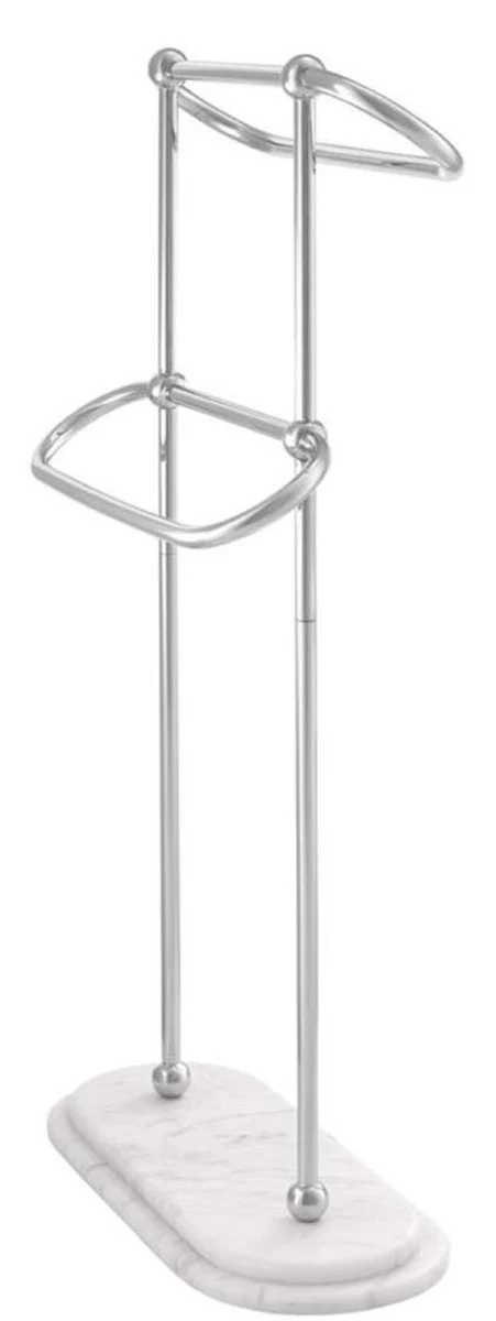 Luxury towel rail silver / white 50 x 22 x H. 91 cm - Luxury bathroom accessories