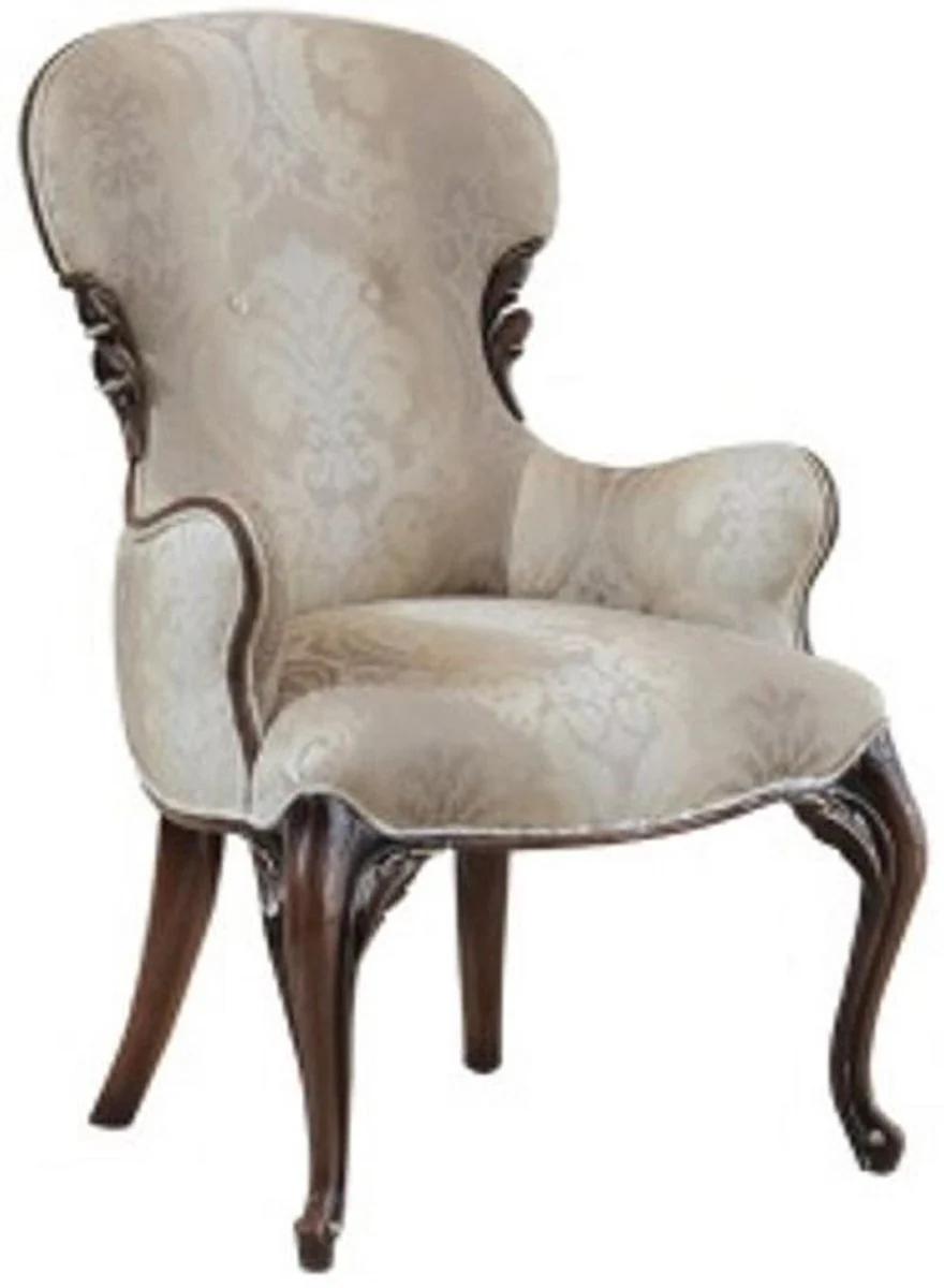 Luxury Baroque Dining Room Chair Set of 8 Multicolored / Gray / Dark Brown - Magnificent Dining Room Chairs in Baroque Style - Baroque Dining Room Furniture - Luxury Dining Room Furniture in Baroque Style