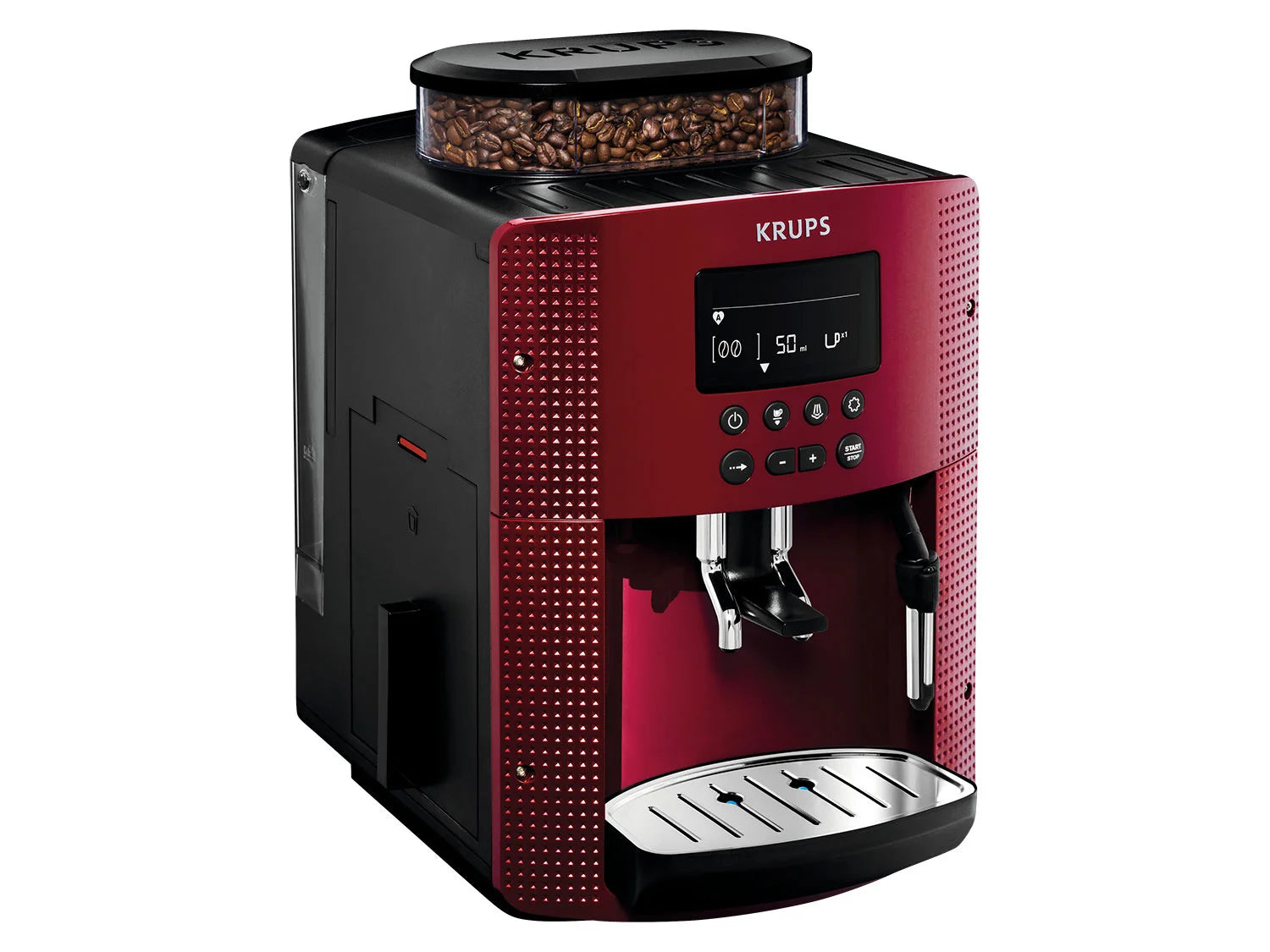 Krups Kaffeemaschine EA8155, kompaktes Design, rot