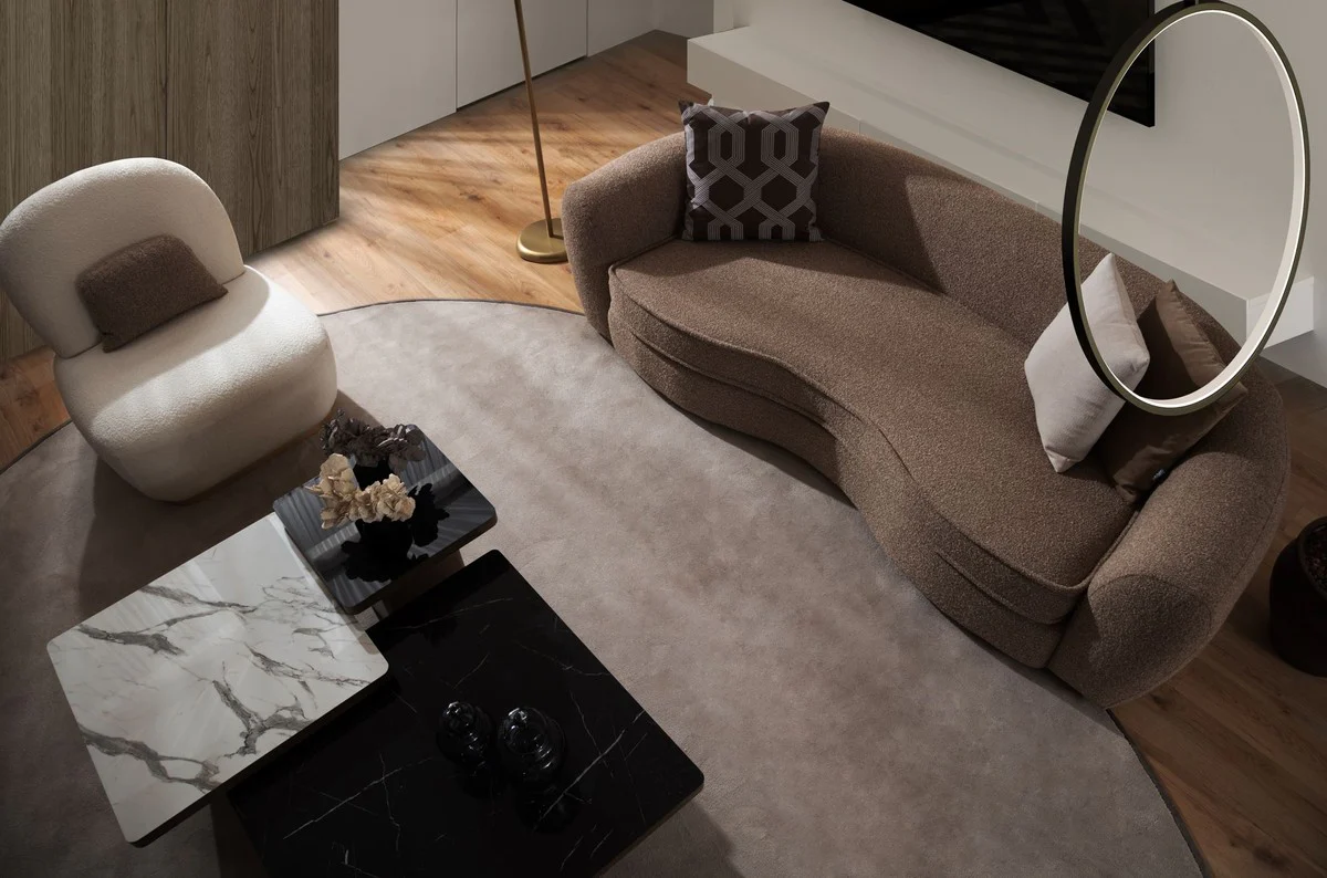 Luxury sofa brown / black 250 x 106 x H. 72 cm - living room sofa - hotel sofa - living room furniture - living room furniture - hotel furniture - luxury furniture - luxury furniture