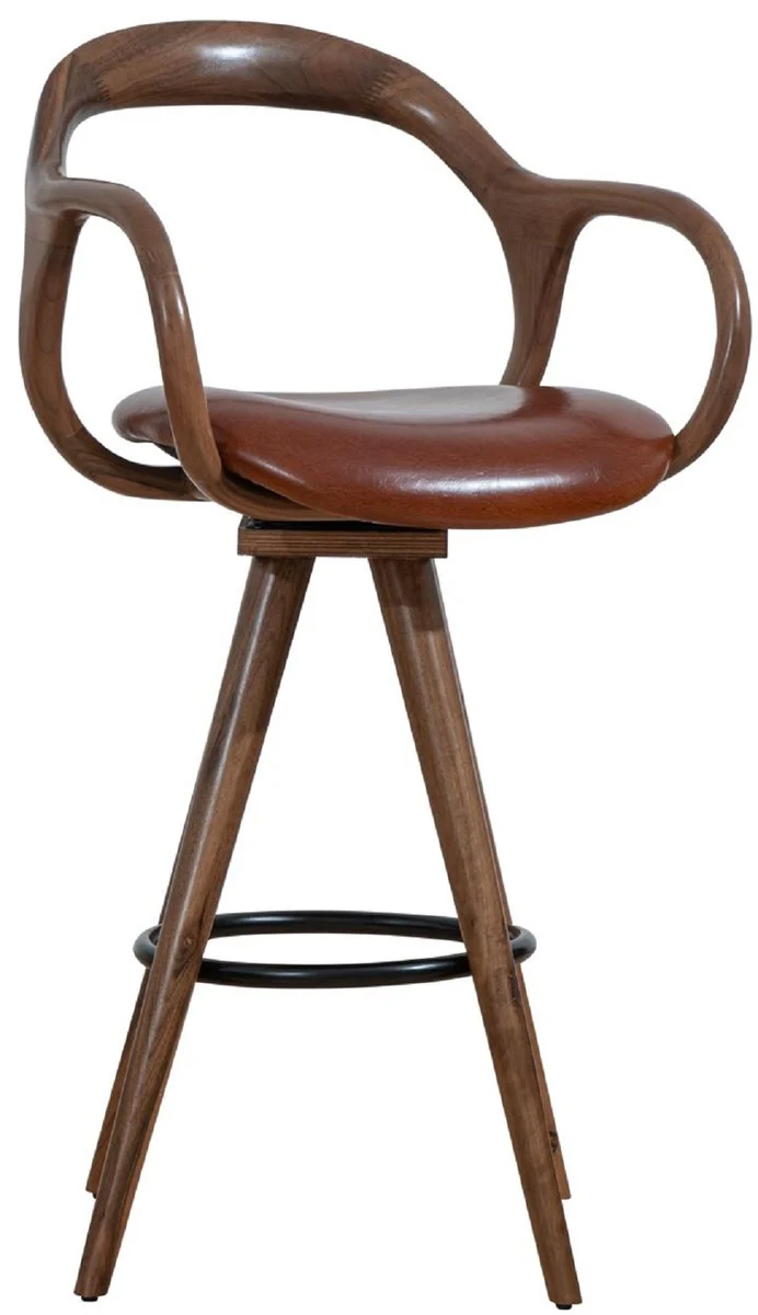 Luxury bar chair with armrests brown / black H. 108 cm