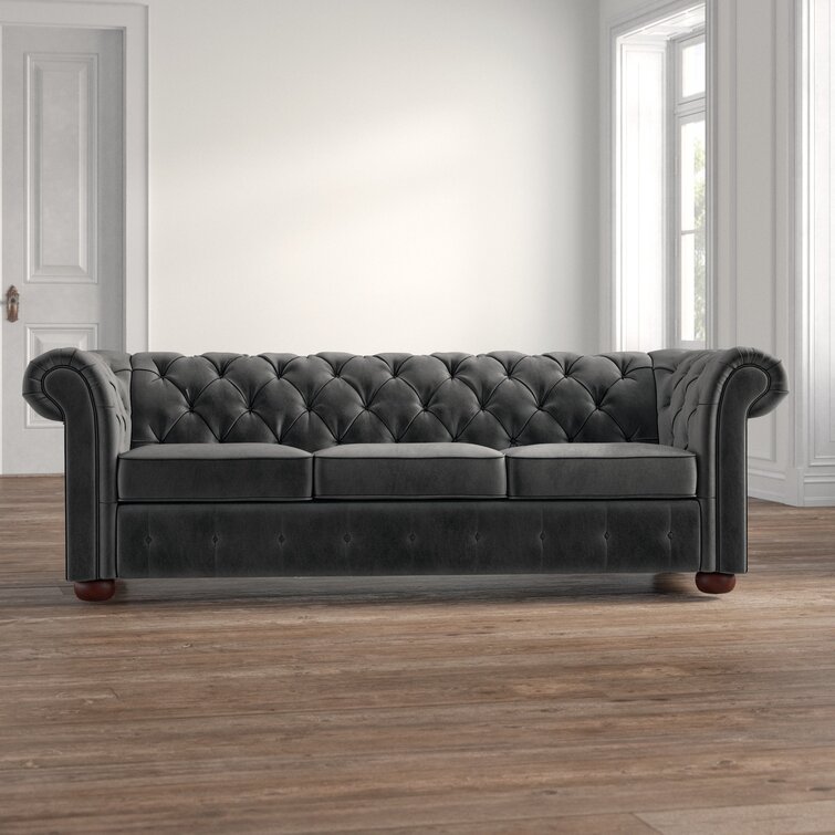 Alena 91.25 Samt gerollt Arm Chesterfield Sofa