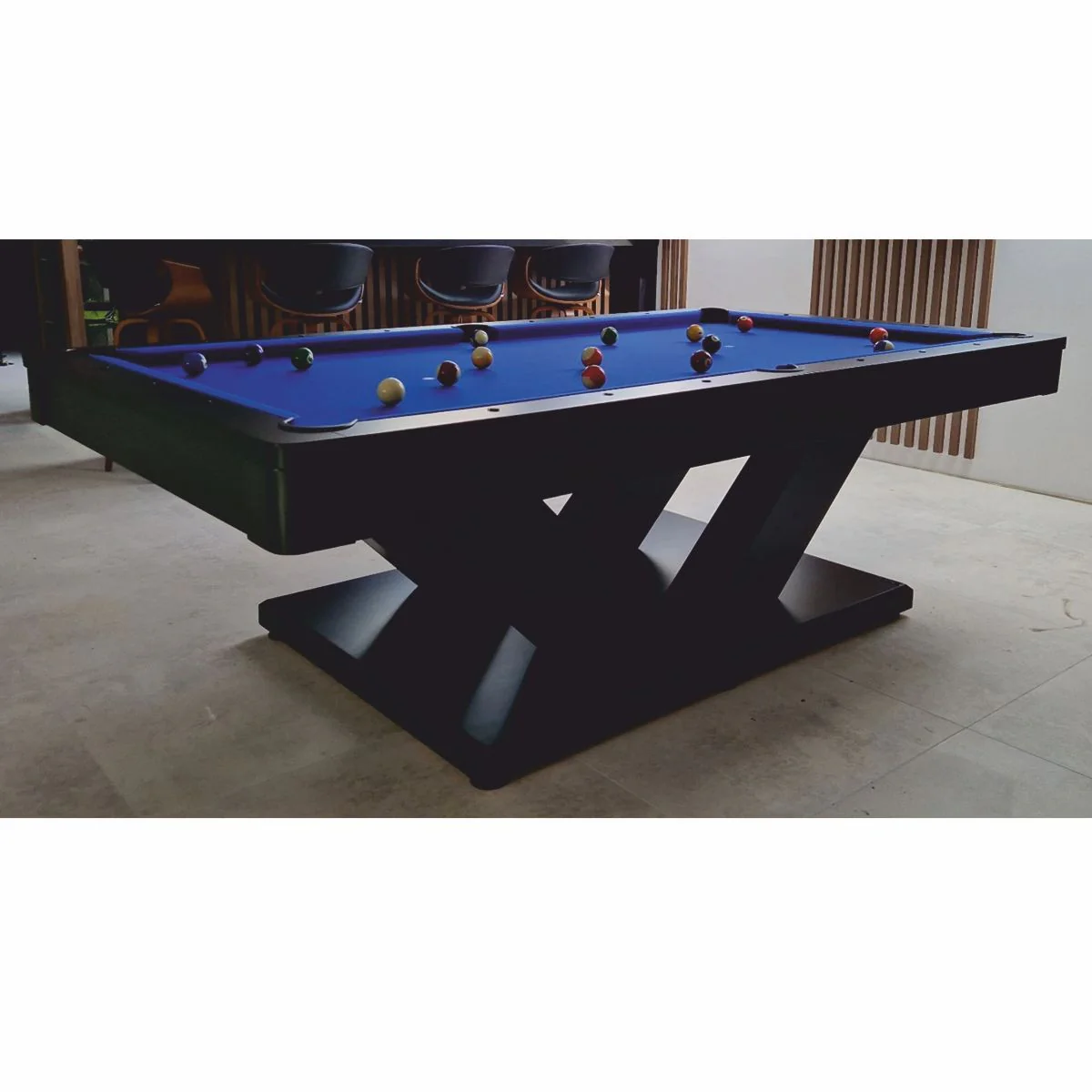 Luxury Pool Billiard Table/Dining Table 8ft Black/Blue