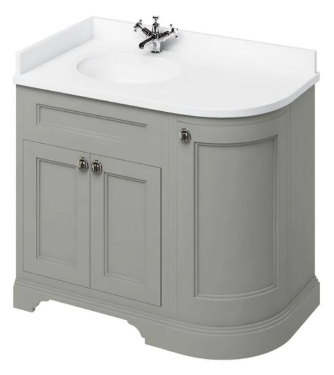 Wash cabinet / vanity unit with marble top and 3 doors - hotel restaurant furniture