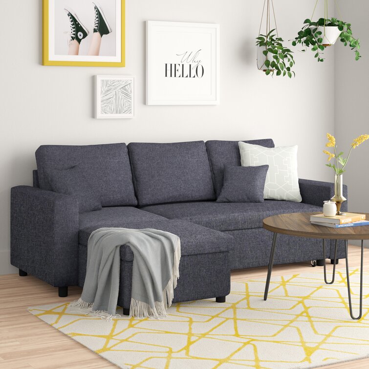 Vernita 87 Wide Leinen Reversible Sleeper Sofa & Chaise