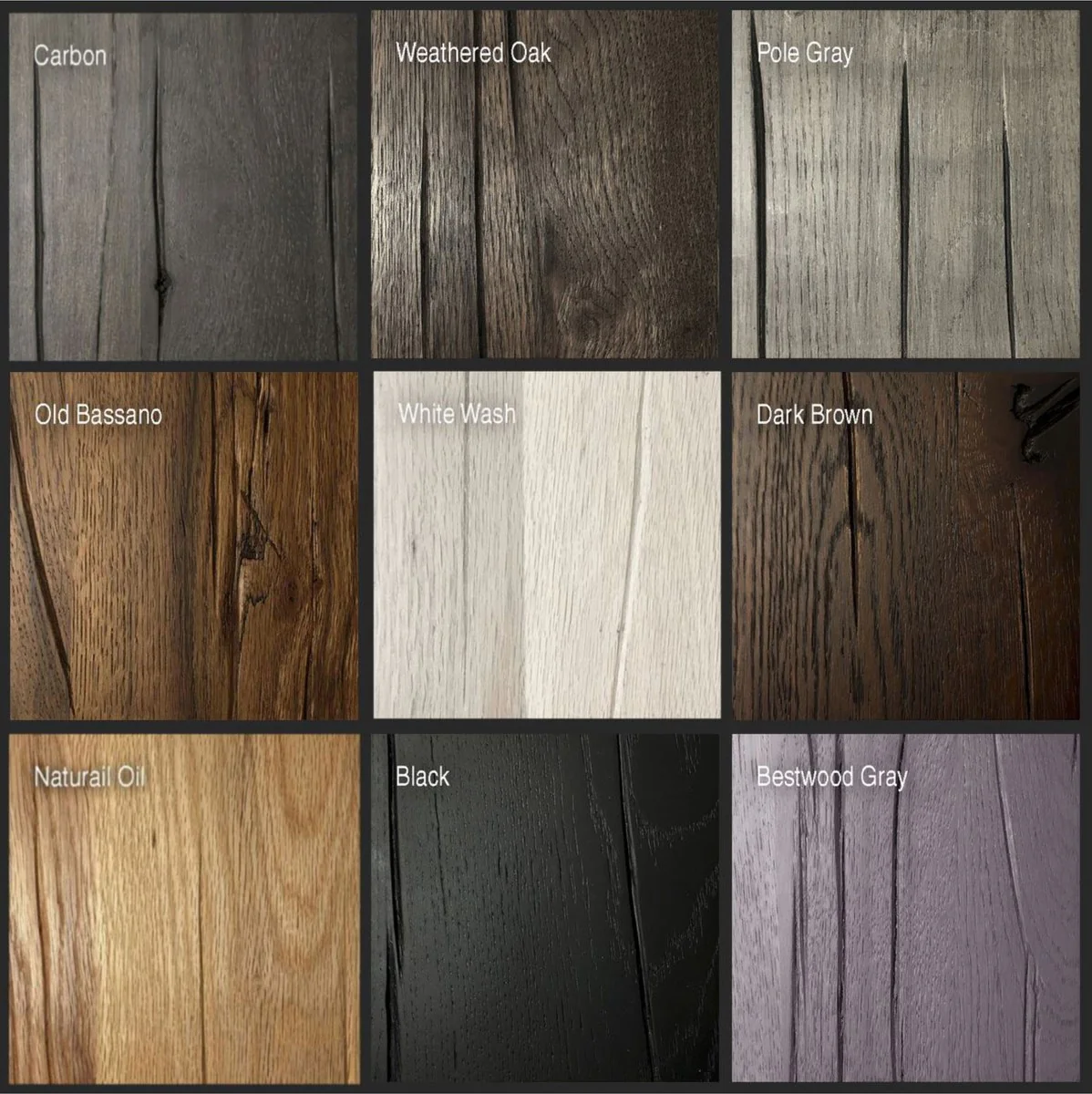 Luxury solid wood dining table - Various sizes & colors - Kitchen table with rustic oak table top and metal legs - Dining room table