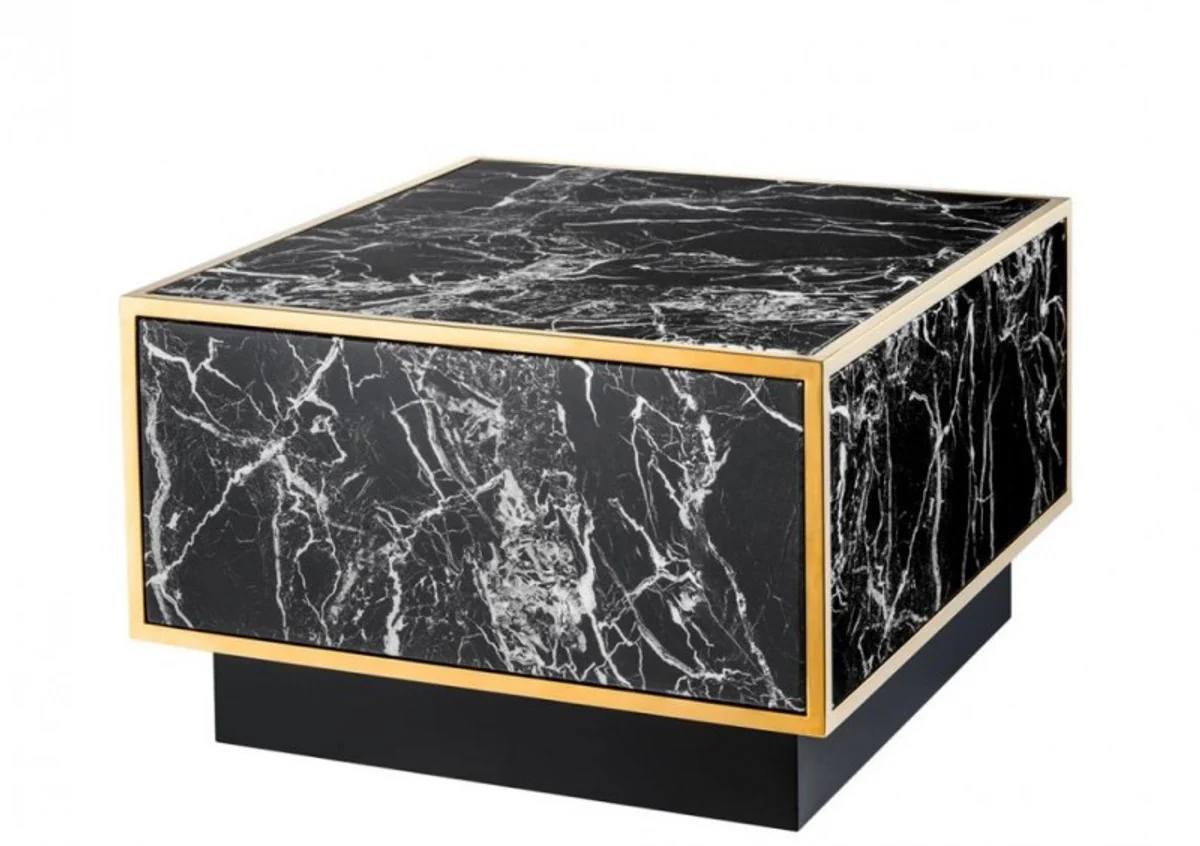 Art Deco Luxury Coffee Table Faux Marble Gold Finish Set of 4 - Living Room Salon Table - Luxury Furniture