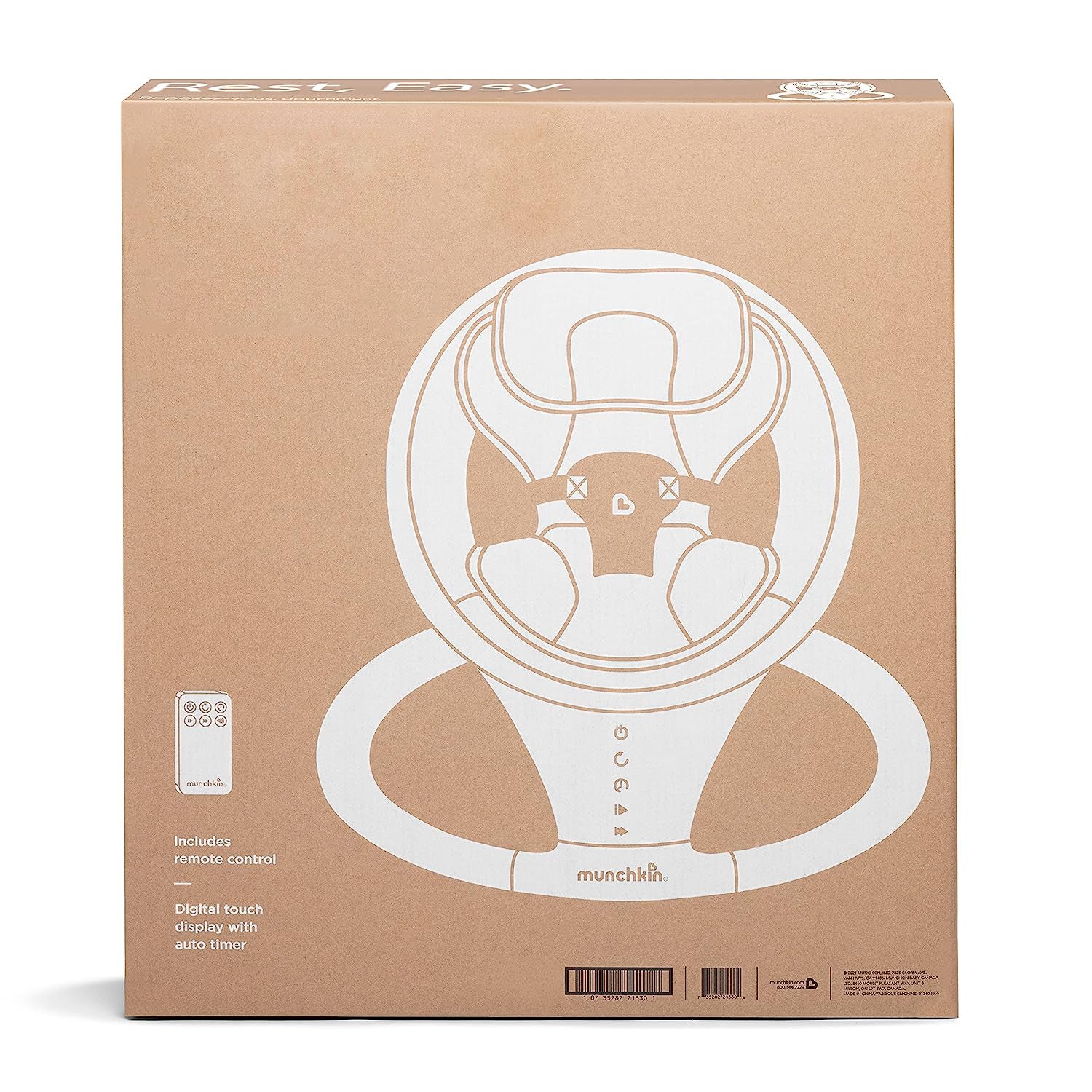 Bluetooth-fähige, leichte Babyschaukel mit natürlicher Bewegung in 5 Bewegungsbereichen, inklusive Fernbedienung