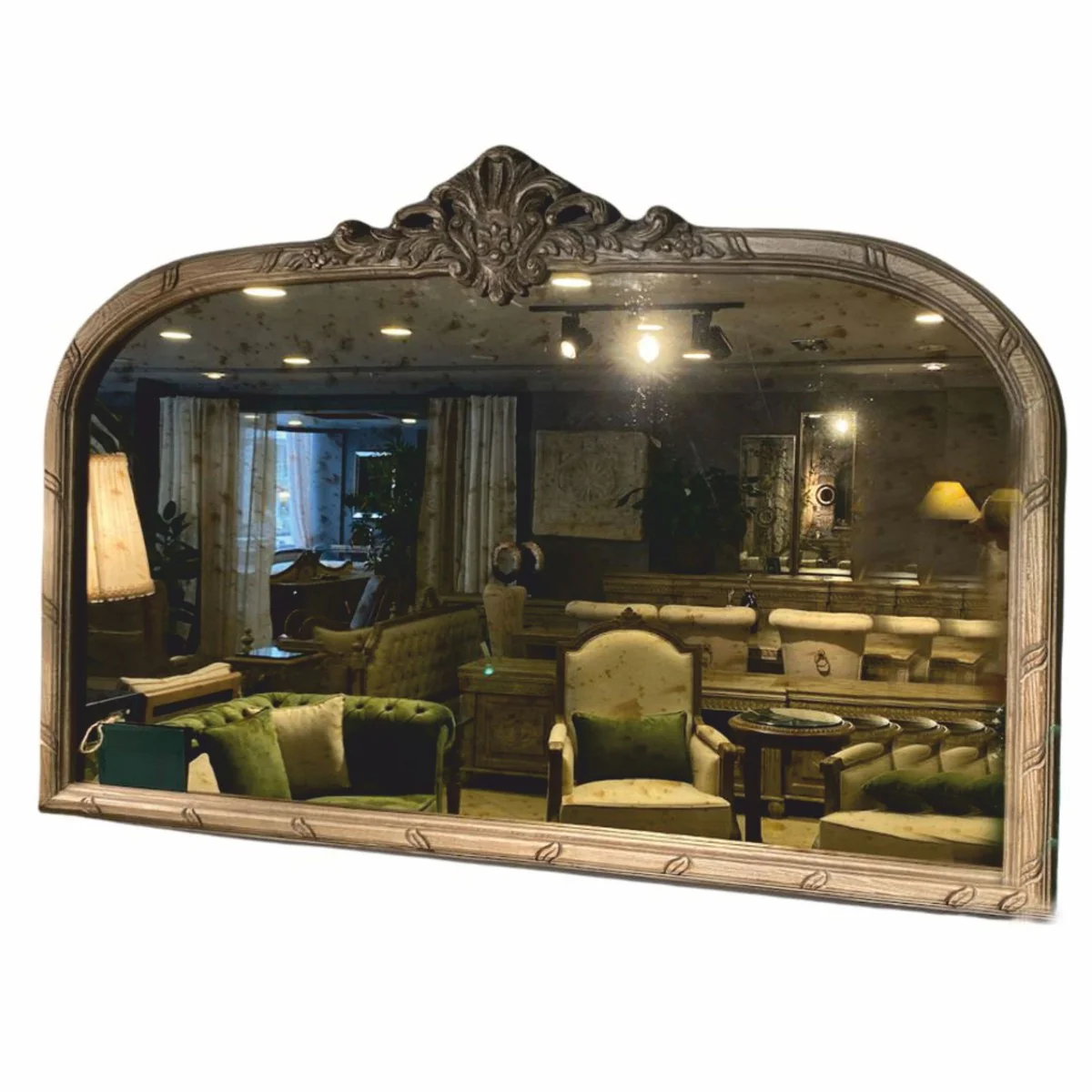Luxury Baroque Mirror Natural / Gray 140 cm - Baroque Furniture