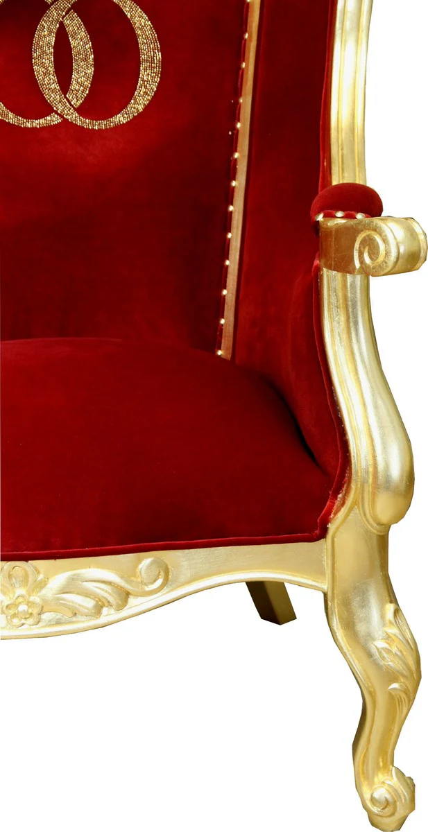 Pompöös by Luxury Balloon Baroque Armchair Bordeaux / Black / Gold with glittering crown - Pompöös Baroque armchair designed by Harald Glööckler
